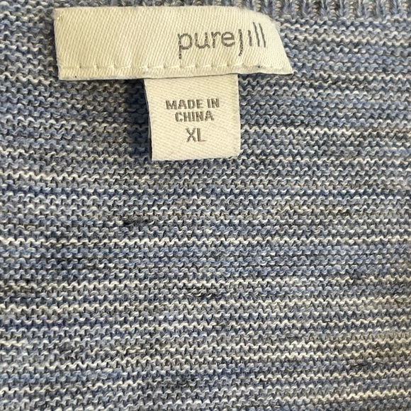 Pure Jill Women’s V-Neck Tunic Sweater Heather Blue Linen Blend Size XL - Picture 6 of 10